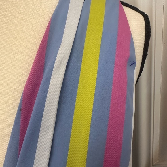 Caroline Constas Multicolored Striped Co Ord High Low Skirt w/ Peplum Top (XS) - Picture 8 of 12